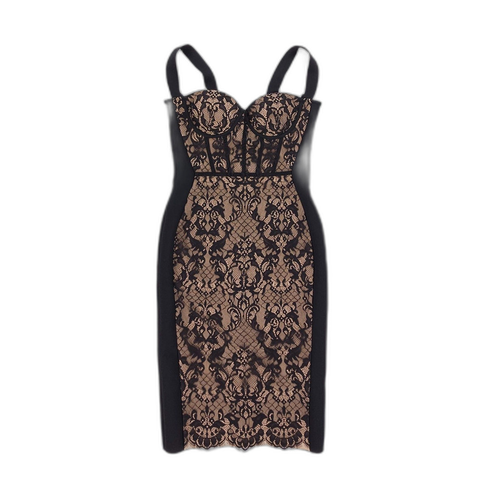 NWT Mew Mews Finbar Lace Bandage Dress Black Lace Svelte Sexy Romantic Feminine